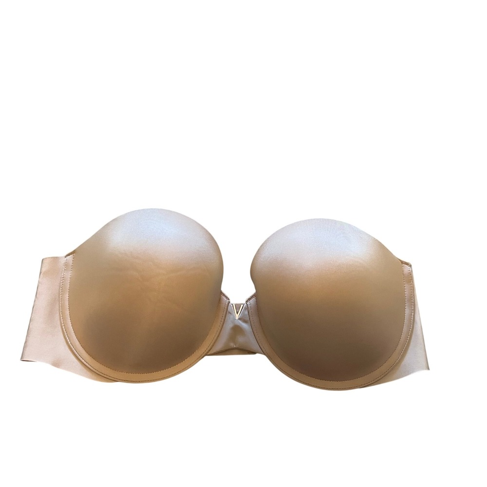 Victorias Secret Multi-Way Strapless Bra 38C Nude Clear Straps Underwire 6940